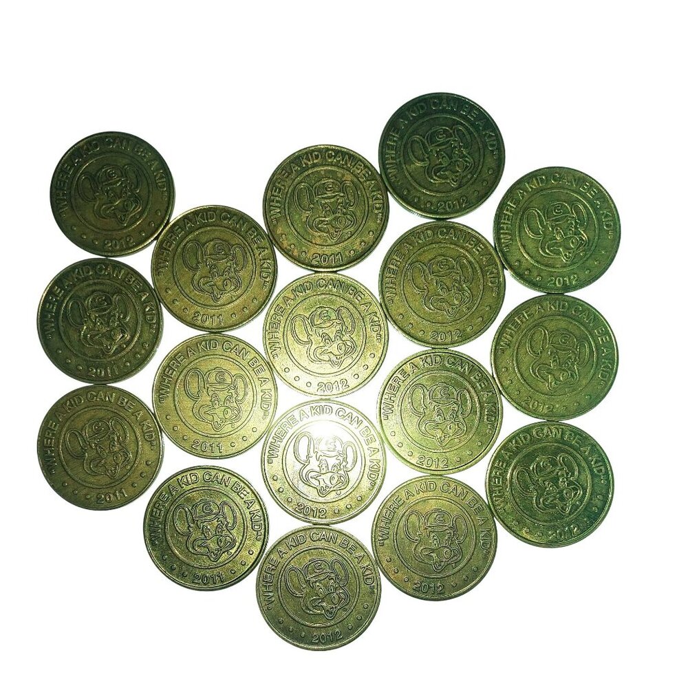 Chuck E Cheese Arcade Tokens Lot of 6 - 2003, 2004 Circulated